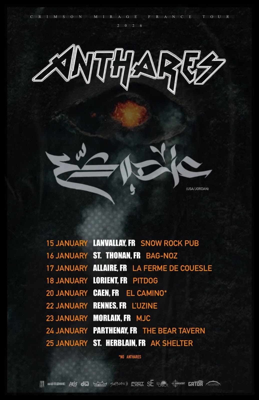 Anthares / Esodic – Crimson Mirage France Tour 2025
